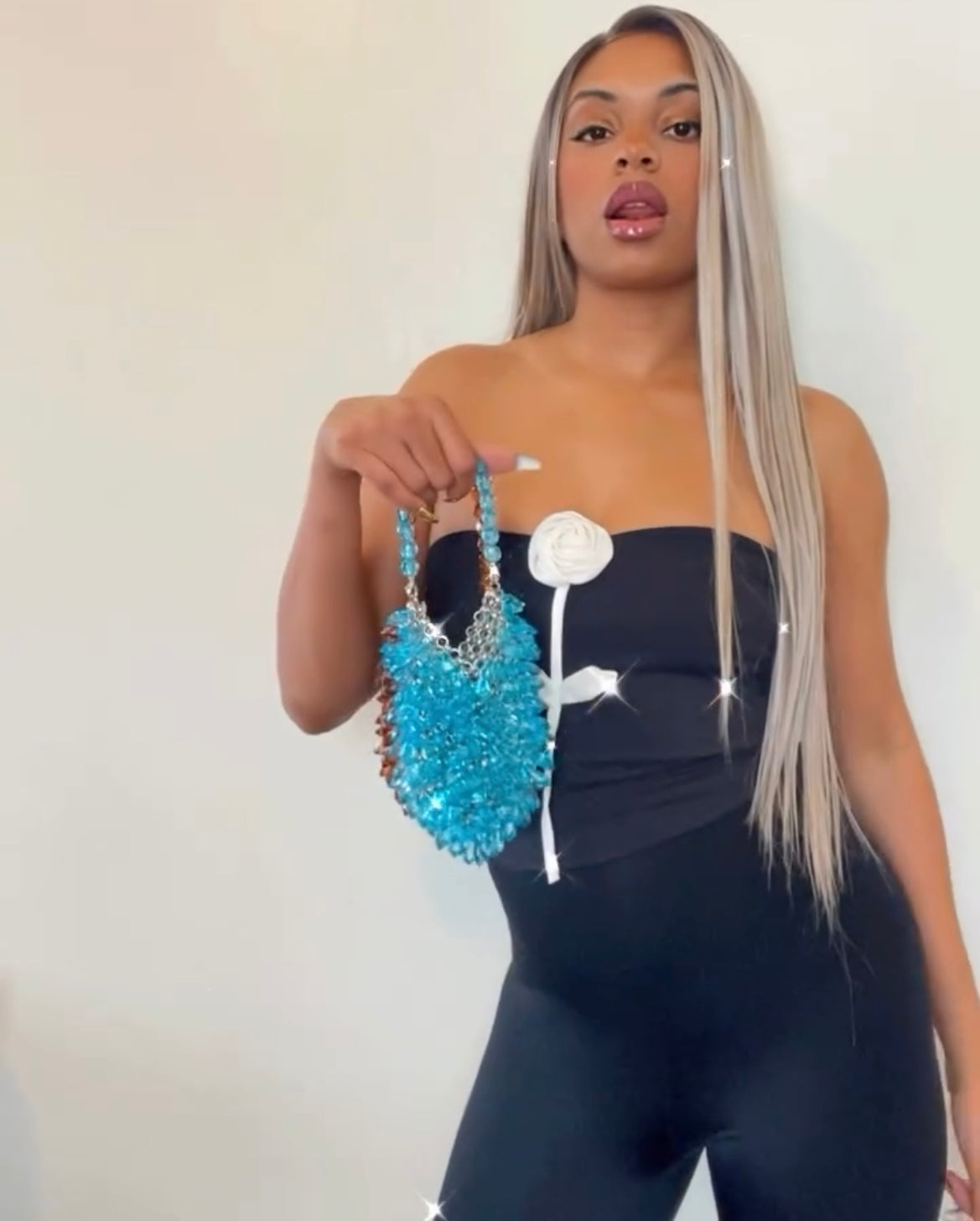 Blue Azure Chandelier Clutch