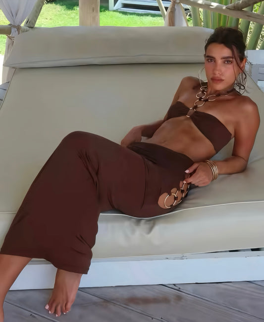 Infinity Rings 3 Piece Beach Set - Brown