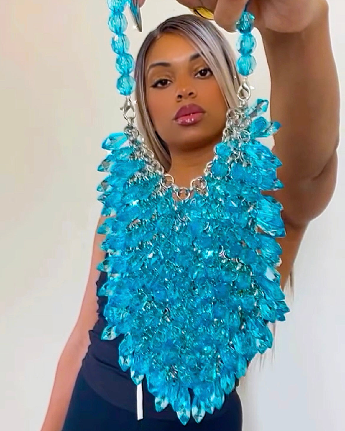 Blue Azure Chandelier Clutch