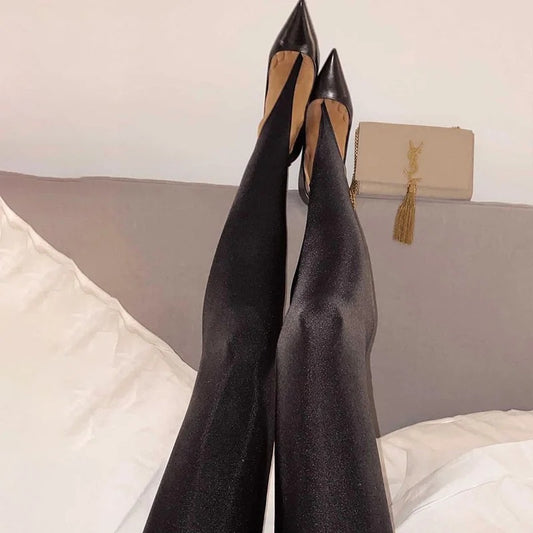 Luxury High Wasted Leggings -  Blck & Gld