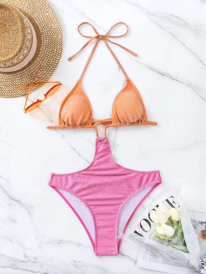 The Fuzzy Peach & Pink One Piece