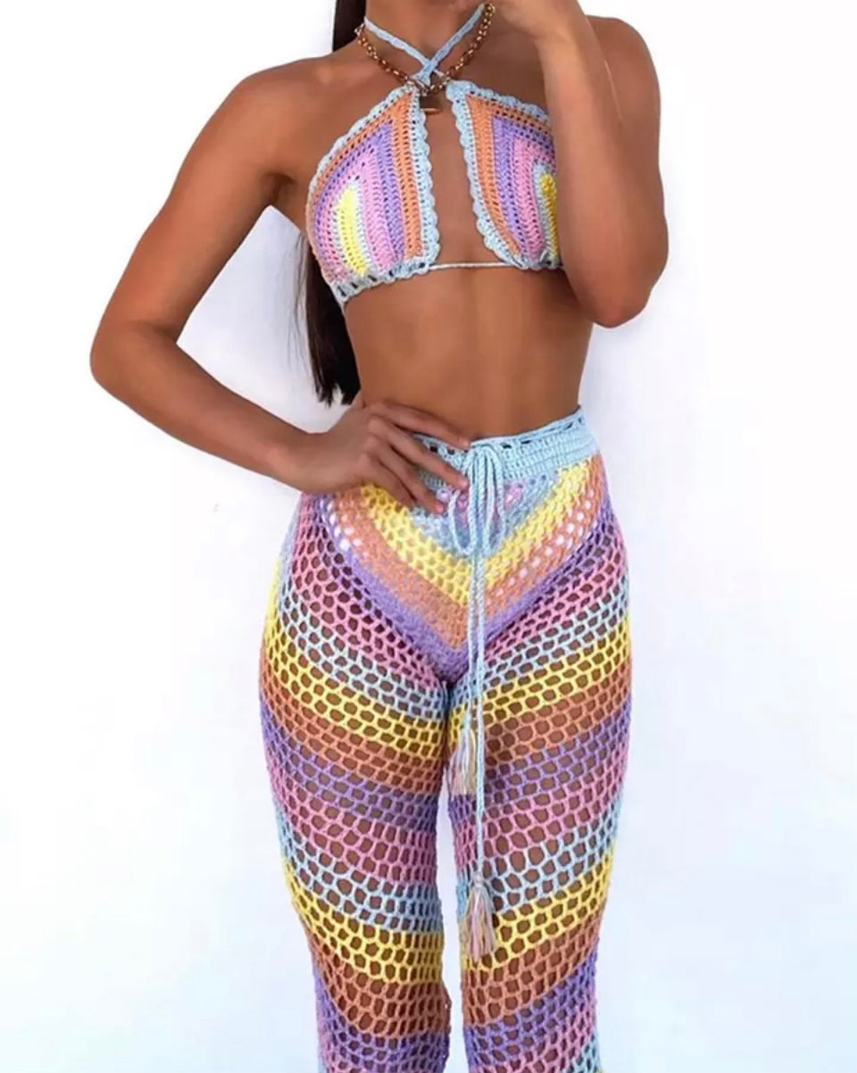 Pastel Rainbow Crotchet Set