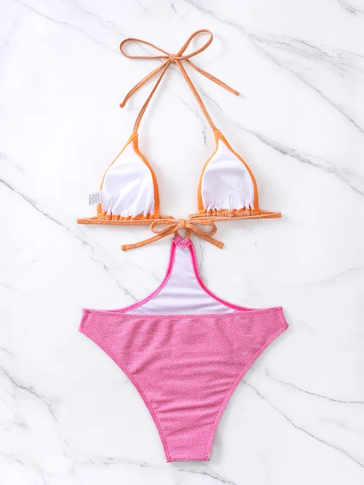 The Fuzzy Peach & Pink One Piece