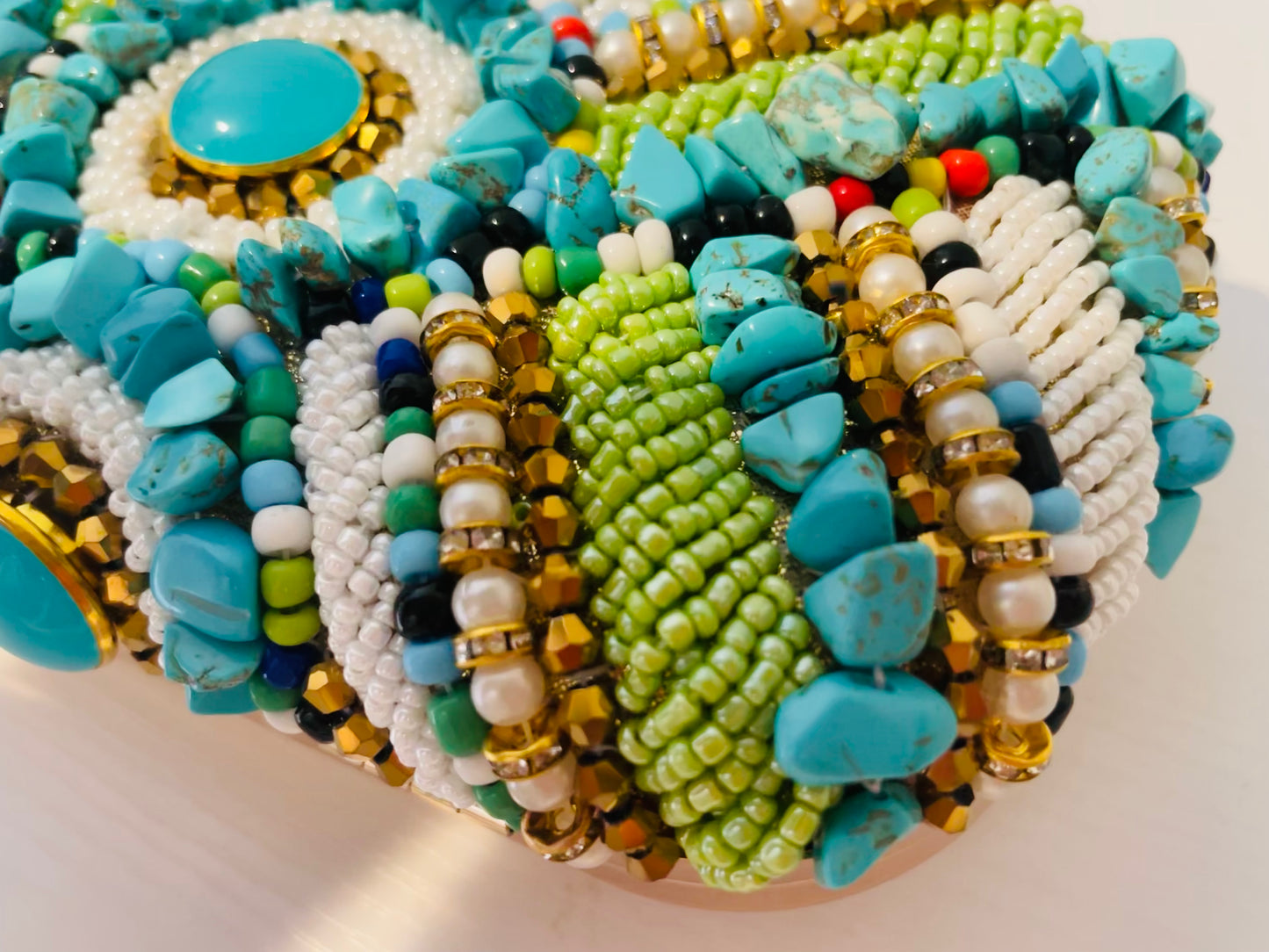 Turquoise Bohemian Clutch