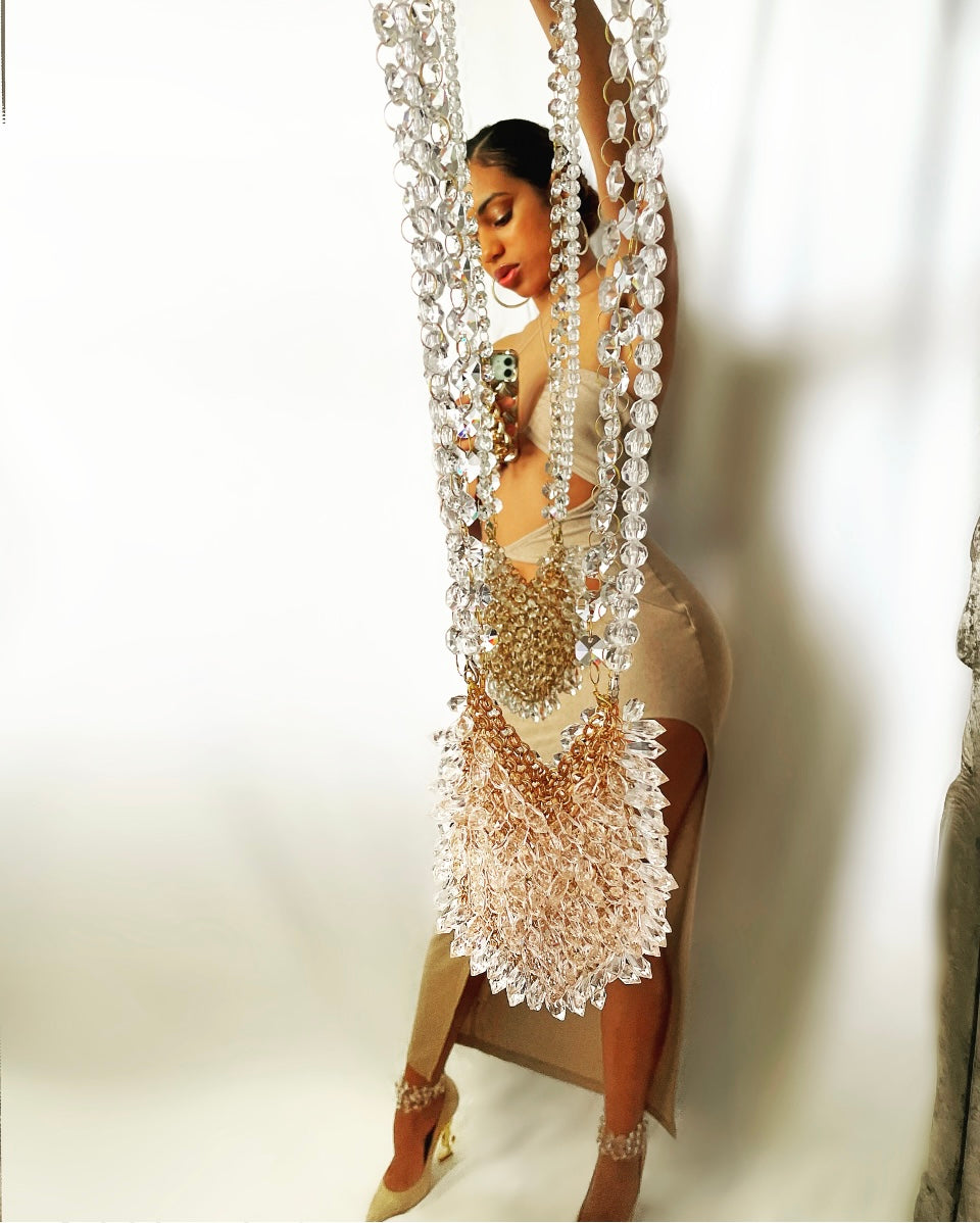 Gold Chandelier Clutch - 3 Strap